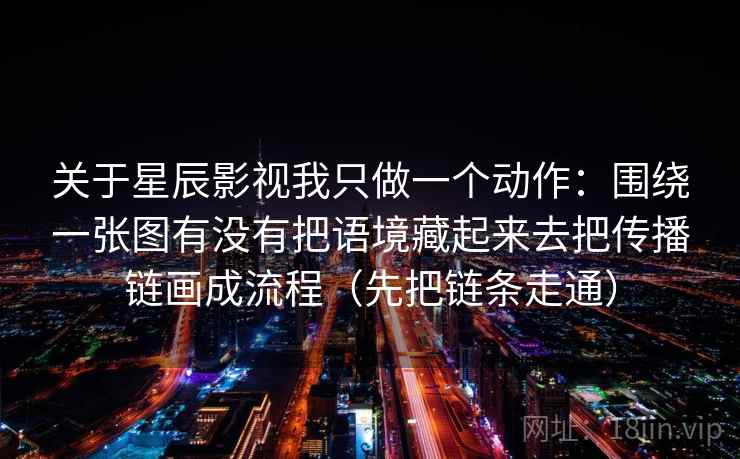 关于星辰影视我只做一个动作：围绕一张图有没有把语境藏起来去把传播链画成流程（先把链条走通）